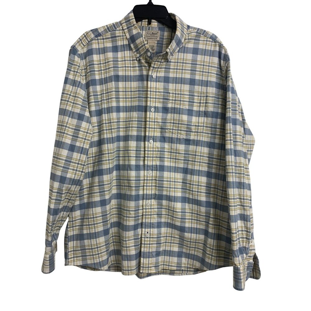 L.L. Bean Traditional Fit Plaid‎ Long Sleeve Shirt Size L-Reg